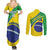 Custom Brazil Football Couples Matching Summer Maxi Dress and Long Sleeve Button Shirt Vamos Canarinho