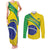 Custom Brazil Football Couples Matching Tank Maxi Dress and Long Sleeve Button Shirt Vamos Canarinho