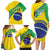 Custom Brazil Football Family Matching Long Sleeve Bodycon Dress and Hawaiian Shirt Vamos Canarinho