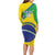 Custom Brazil Football Family Matching Long Sleeve Bodycon Dress and Hawaiian Shirt Vamos Canarinho