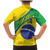 Custom Brazil Football Family Matching Mermaid Dress and Hawaiian Shirt Vamos Canarinho