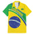 Custom Brazil Football Family Matching Mermaid Dress and Hawaiian Shirt Vamos Canarinho