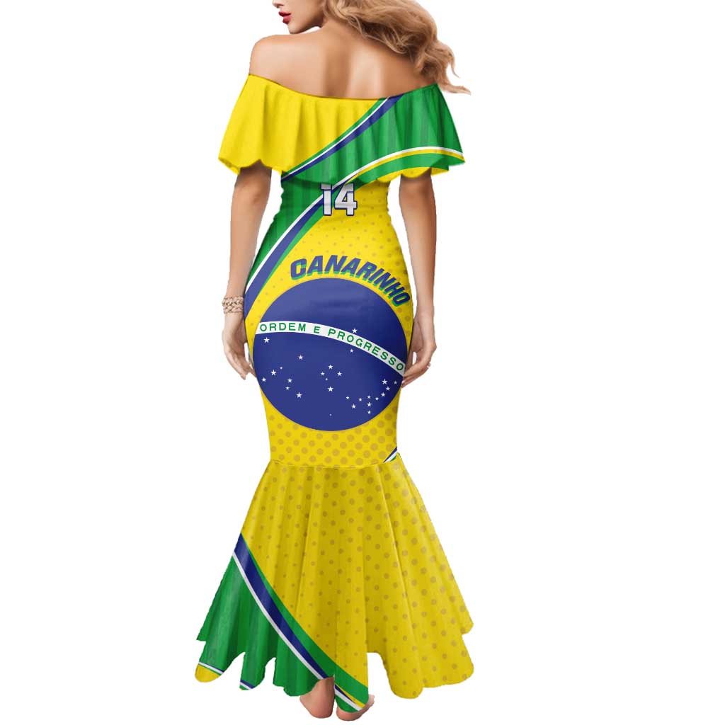 Custom Brazil Football Family Matching Mermaid Dress and Hawaiian Shirt Vamos Canarinho