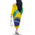 Custom Brazil Football Family Matching Off The Shoulder Long Sleeve Dress and Hawaiian Shirt Vamos Canarinho
