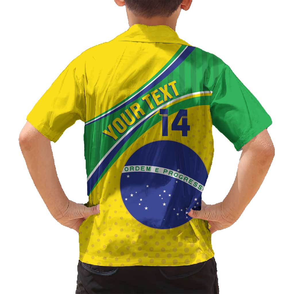 Custom Brazil Football Family Matching Off Shoulder Maxi Dress and Hawaiian Shirt Vamos Canarinho