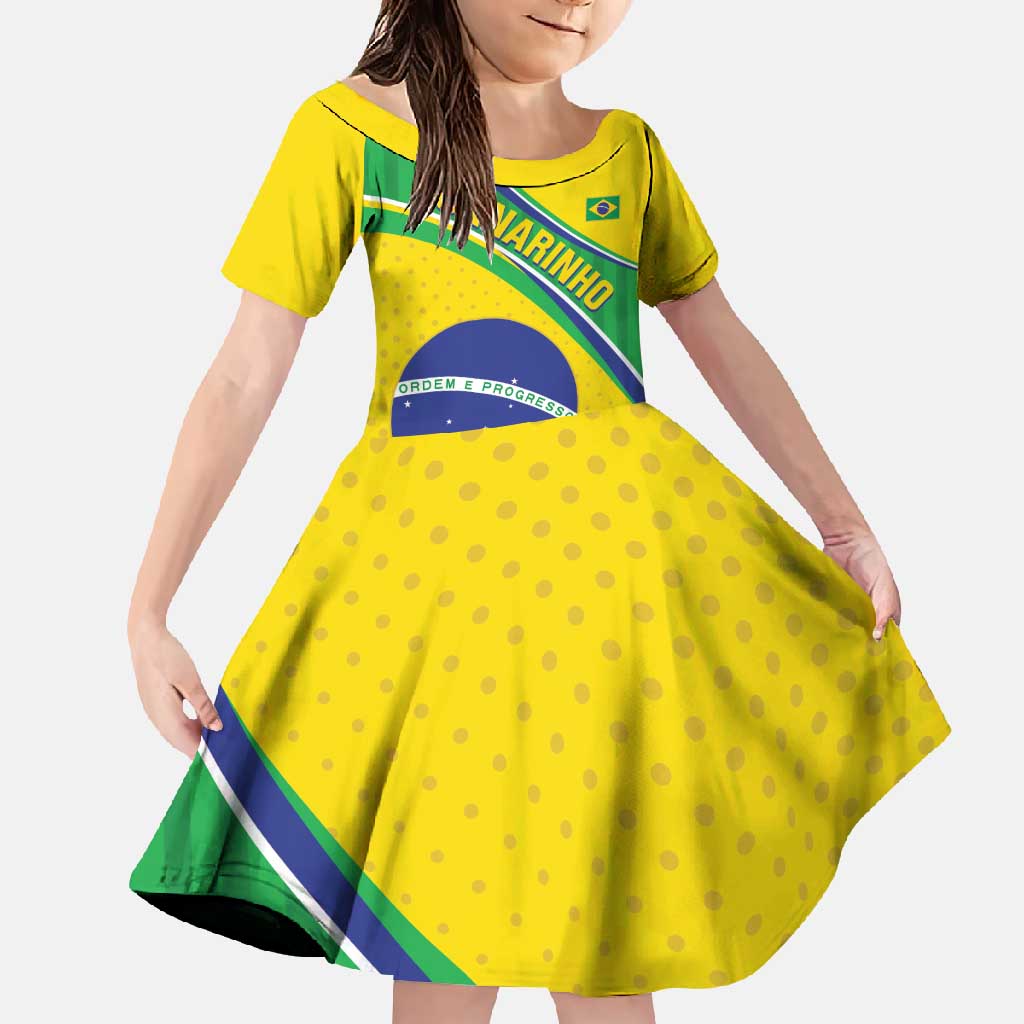 Custom Brazil Football Family Matching Off Shoulder Maxi Dress and Hawaiian Shirt Vamos Canarinho