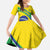 Custom Brazil Football Family Matching Off Shoulder Maxi Dress and Hawaiian Shirt Vamos Canarinho