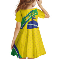 Custom Brazil Football Family Matching Off Shoulder Maxi Dress and Hawaiian Shirt Vamos Canarinho