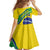 Custom Brazil Football Family Matching Off Shoulder Maxi Dress and Hawaiian Shirt Vamos Canarinho
