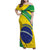 Custom Brazil Football Family Matching Off Shoulder Maxi Dress and Hawaiian Shirt Vamos Canarinho