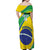 Custom Brazil Football Family Matching Off Shoulder Maxi Dress and Hawaiian Shirt Vamos Canarinho