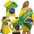 Custom Brazil Football Family Matching Off Shoulder Short Dress and Hawaiian Shirt Vamos Canarinho