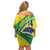 Custom Brazil Football Family Matching Off Shoulder Short Dress and Hawaiian Shirt Vamos Canarinho