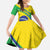 Custom Brazil Football Family Matching Puletasi and Hawaiian Shirt Vamos Canarinho