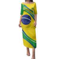 Custom Brazil Football Family Matching Puletasi and Hawaiian Shirt Vamos Canarinho