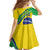 Custom Brazil Football Family Matching Short Sleeve Bodycon Dress and Hawaiian Shirt Vamos Canarinho