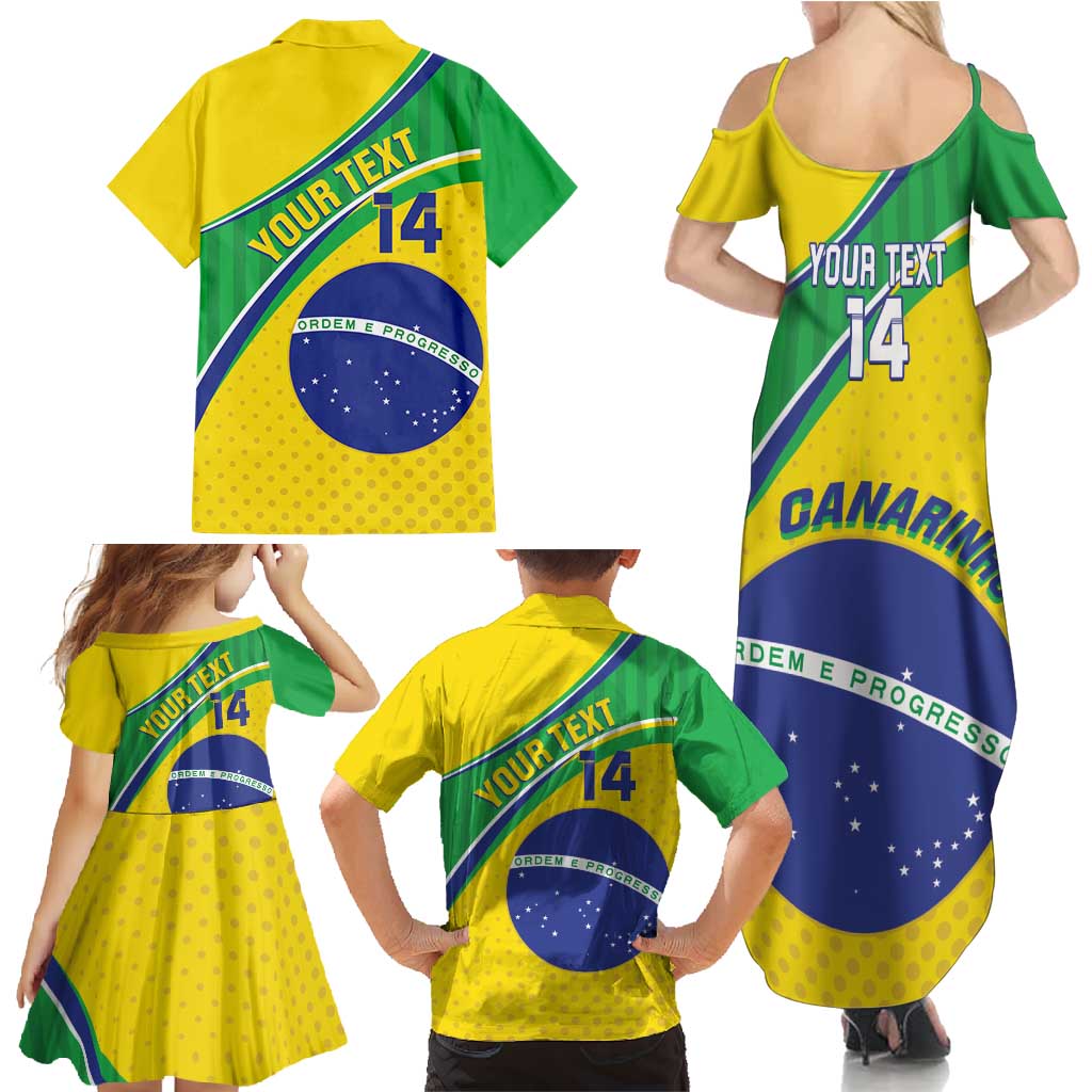 Custom Brazil Football Family Matching Summer Maxi Dress and Hawaiian Shirt Vamos Canarinho
