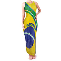 Custom Brazil Football Family Matching Tank Maxi Dress and Hawaiian Shirt Vamos Canarinho