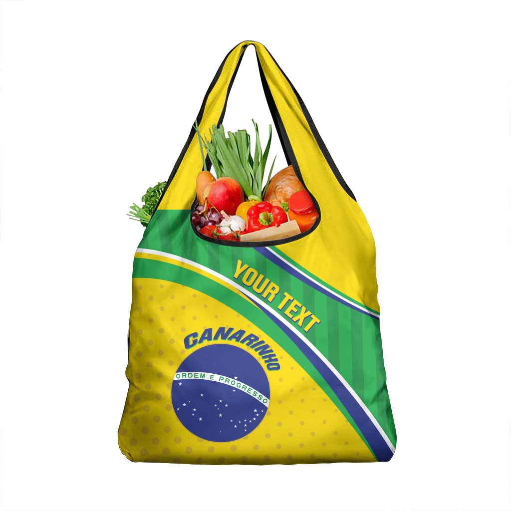 Custom Brazil Football Grocery Bag Vamos Canarinho