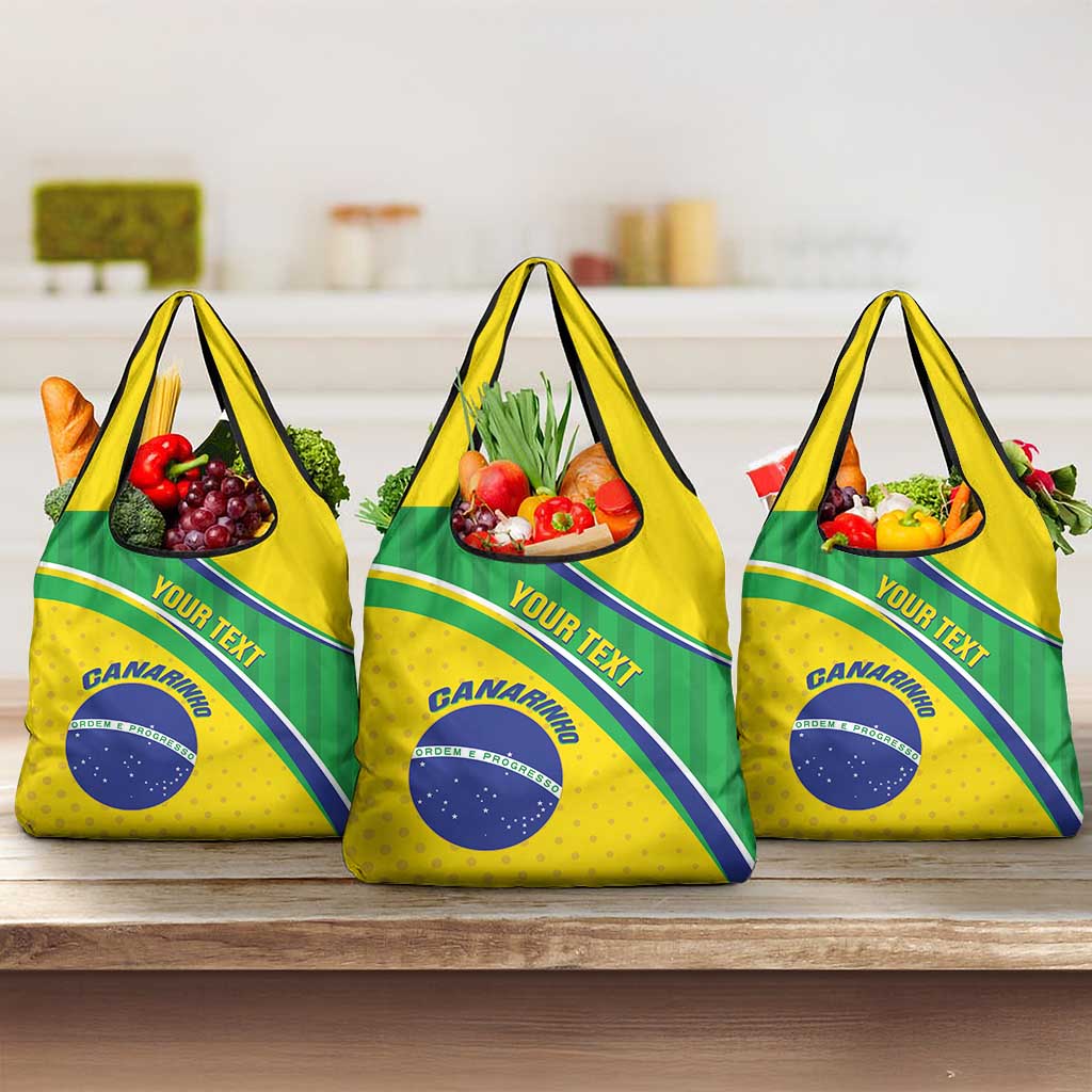 Custom Brazil Football Grocery Bag Vamos Canarinho