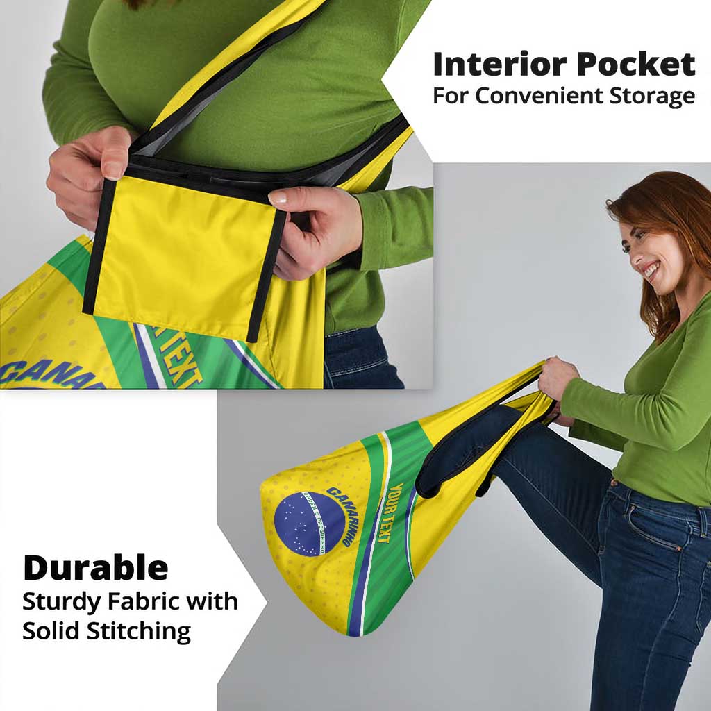 Custom Brazil Football Grocery Bag Vamos Canarinho