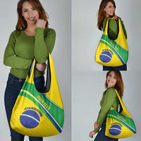 Custom Brazil Football Grocery Bag Vamos Canarinho