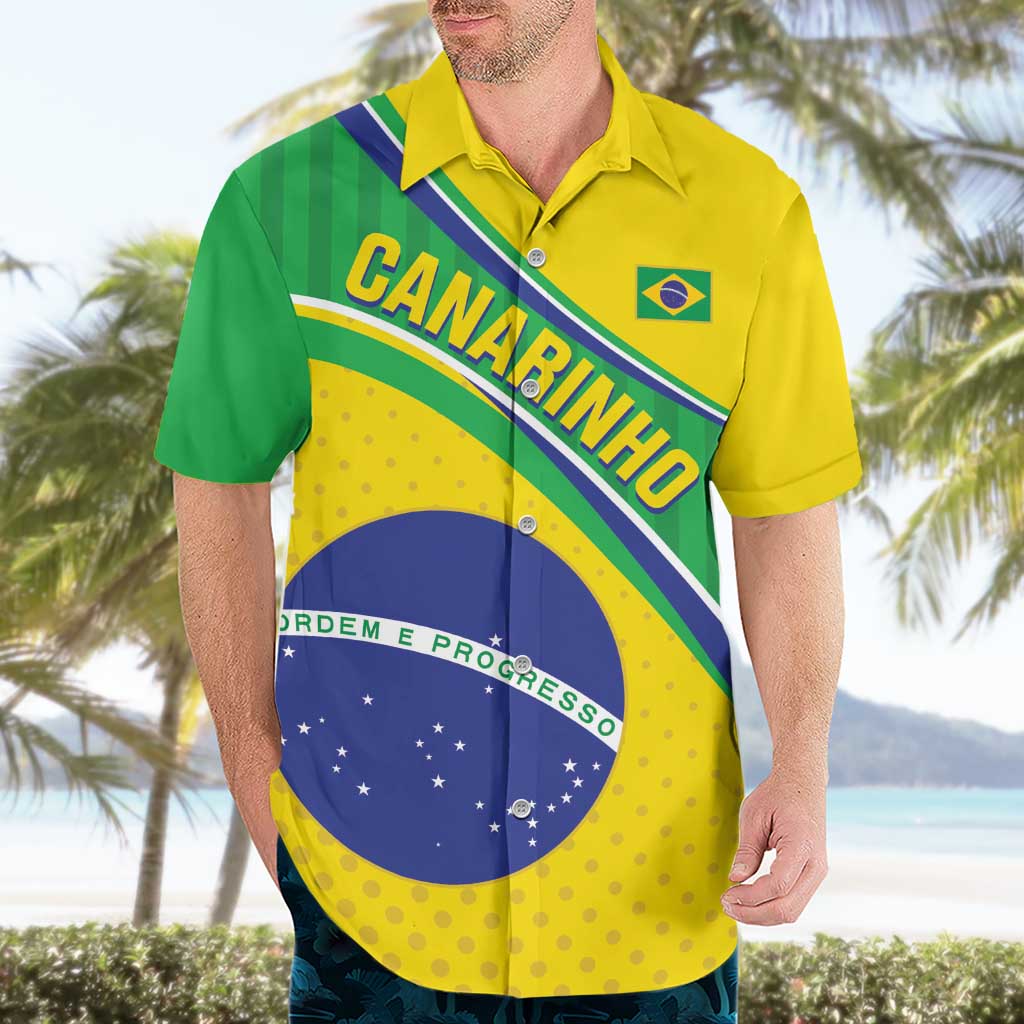Custom Brazil Football Hawaiian Shirt Vamos Canarinho