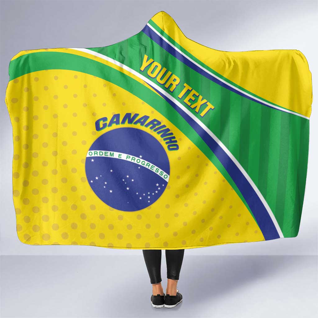 Custom Brazil Football Hooded Blanket Vamos Canarinho