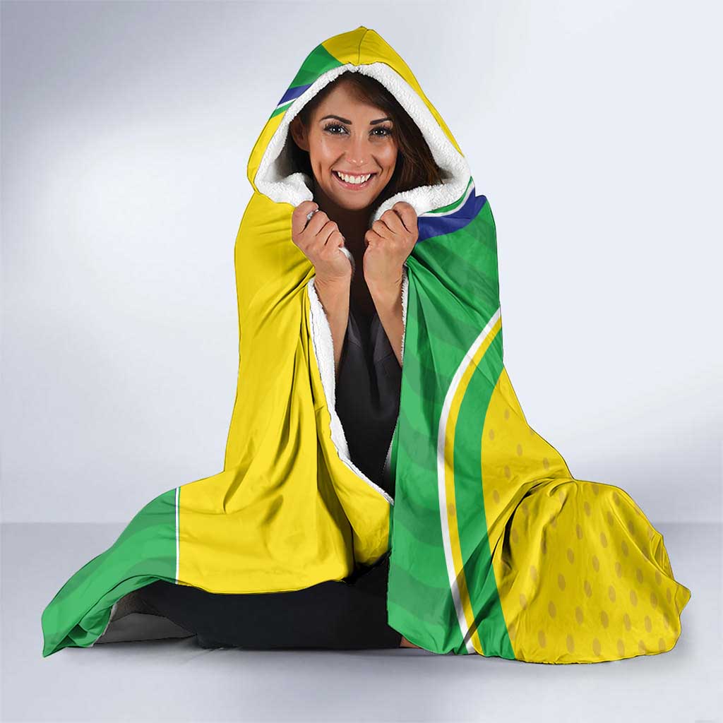 Custom Brazil Football Hooded Blanket Vamos Canarinho