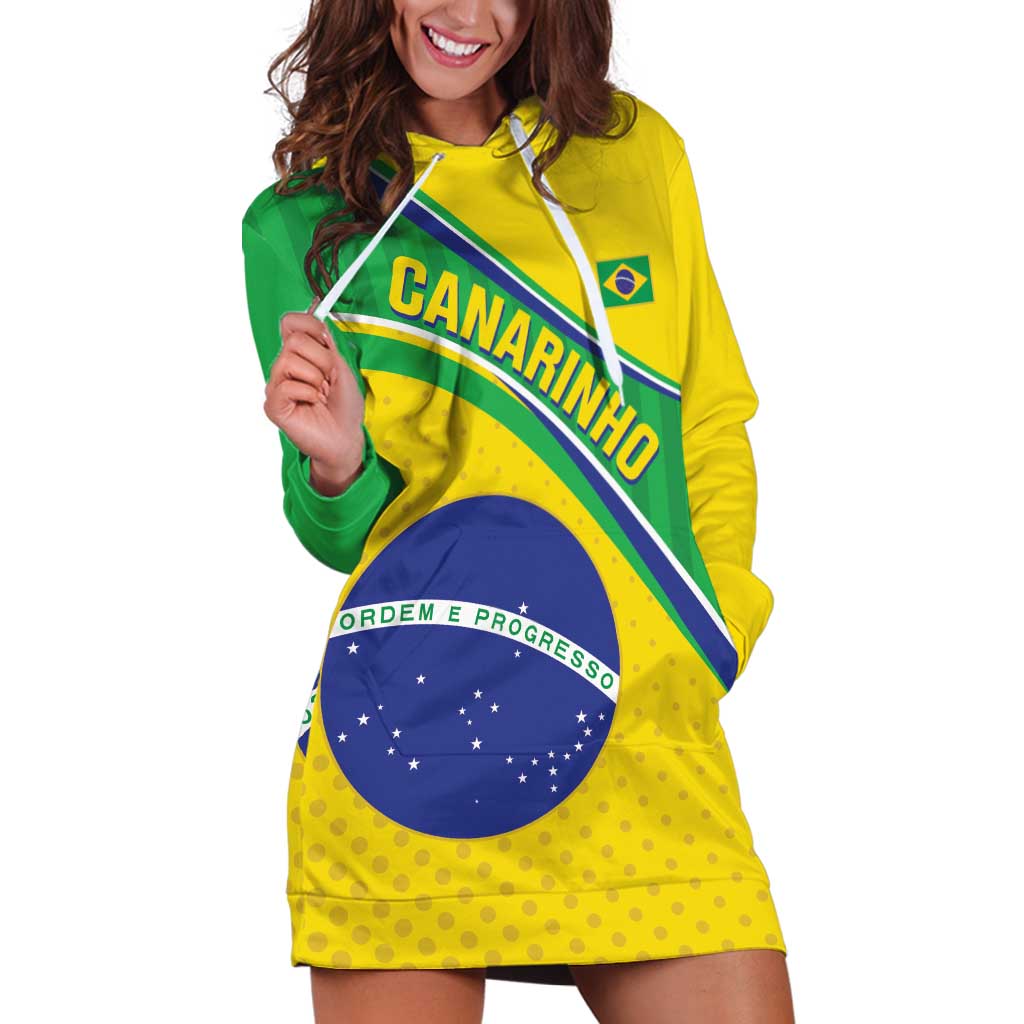 Custom Brazil Football Hoodie Dress Vamos Canarinho