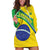 Custom Brazil Football Hoodie Dress Vamos Canarinho