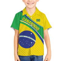 Custom Brazil Football Kid Hawaiian Shirt Vamos Canarinho