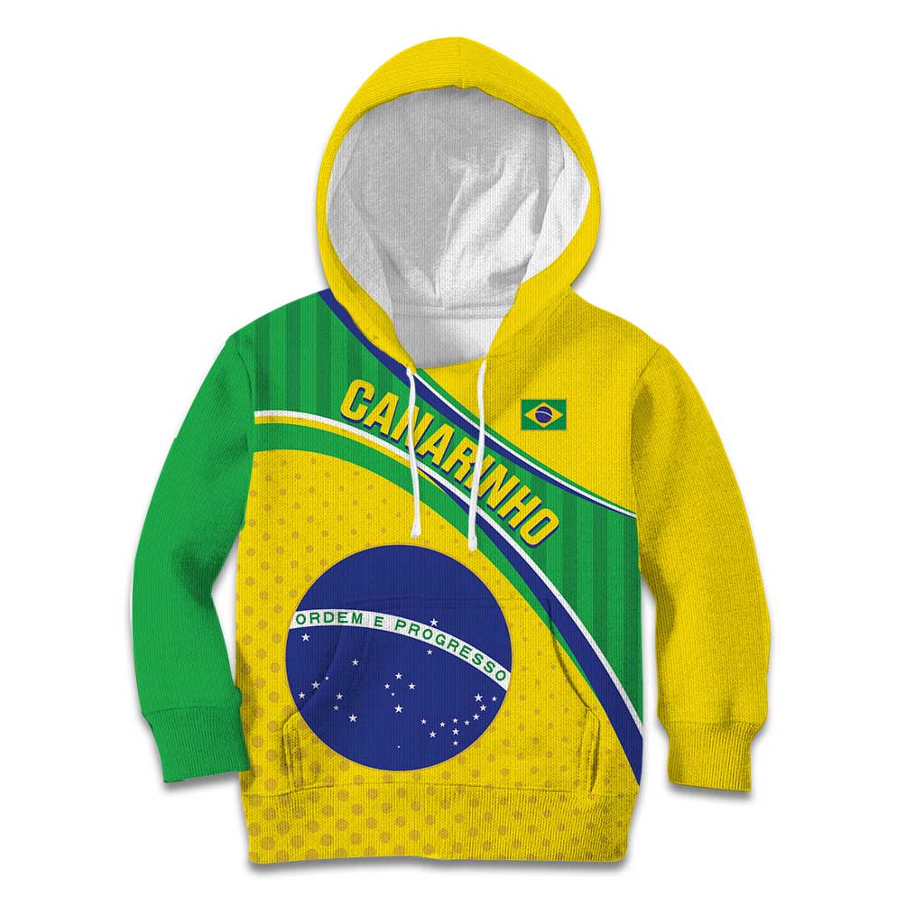 Custom Brazil Football Kid Hoodie Vamos Canarinho
