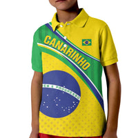 Custom Brazil Football Kid Polo Shirt Vamos Canarinho