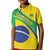 Custom Brazil Football Kid Polo Shirt Vamos Canarinho