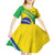 Custom Brazil Football Kid Short Sleeve Dress Vamos Canarinho