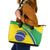 Custom Brazil Football Leather Tote Bag Vamos Canarinho