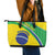 Custom Brazil Football Leather Tote Bag Vamos Canarinho