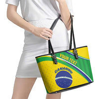 Custom Brazil Football Leather Tote Bag Vamos Canarinho