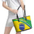 Custom Brazil Football Leather Tote Bag Vamos Canarinho