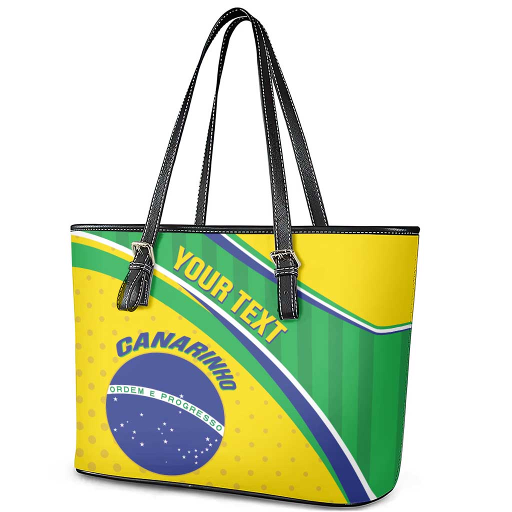 Custom Brazil Football Leather Tote Bag Vamos Canarinho