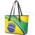 Custom Brazil Football Leather Tote Bag Vamos Canarinho