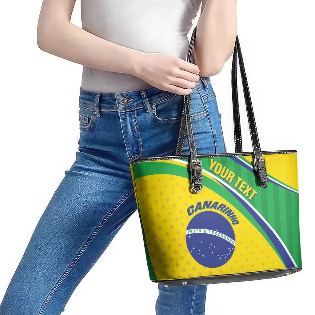 Custom Brazil Football Leather Tote Bag Vamos Canarinho