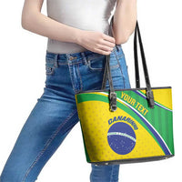 Custom Brazil Football Leather Tote Bag Vamos Canarinho