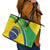 Custom Brazil Football Leather Tote Bag Vamos Canarinho