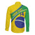 Custom Brazil Football Long Sleeve Button Shirt Vamos Canarinho