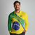 Custom Brazil Football Long Sleeve Polo Shirt Vamos Canarinho