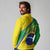 Custom Brazil Football Long Sleeve Polo Shirt Vamos Canarinho