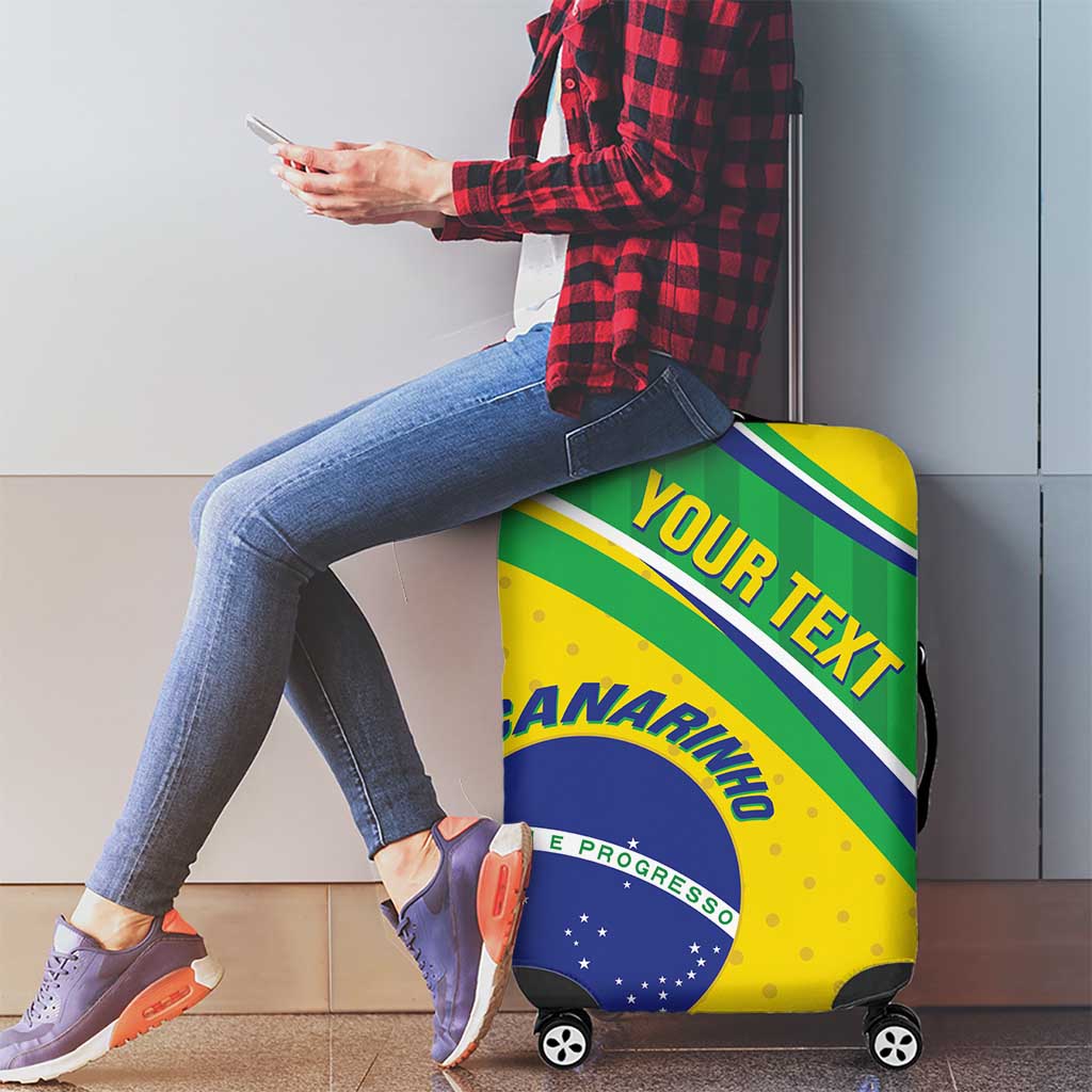 Custom Brazil Football Luggage Cover Vamos Canarinho