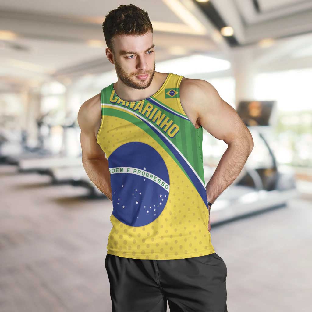 Custom Brazil Football Men Tank Top Vamos Canarinho